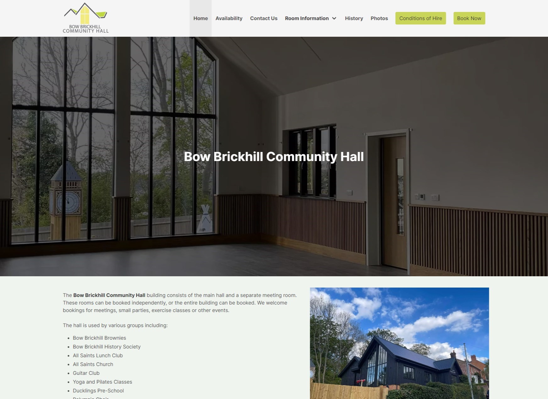 Bow Brickhill Community Hall Website